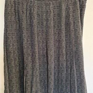 Ann Taylor Black and White Herringbone A-Line Skirt
